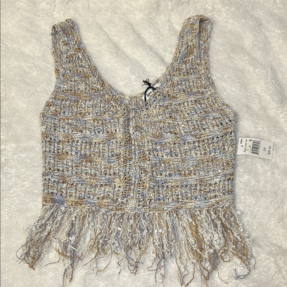 Stylish Multicolor Fringe Knit Top